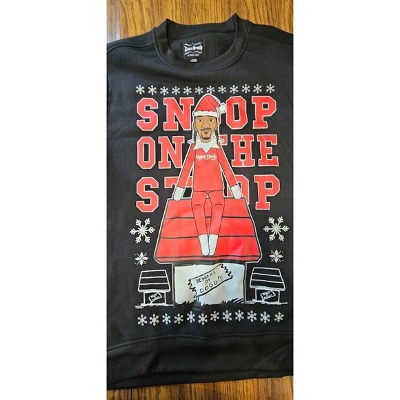 Snoop On The Stoop Sweatshirt  Fleece Dogg Supply Unisex Small NWT Ugly Sweater - Picture 3 of 7
